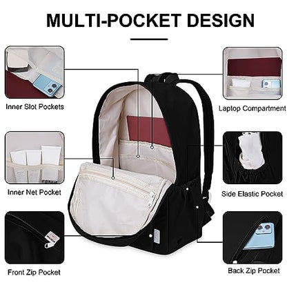 YFGBCX Cute Aesthetic Backpack for Women Solid Color Backpacks Lightweight Classic Backpack for Women Laptop Backpacks - color: Black