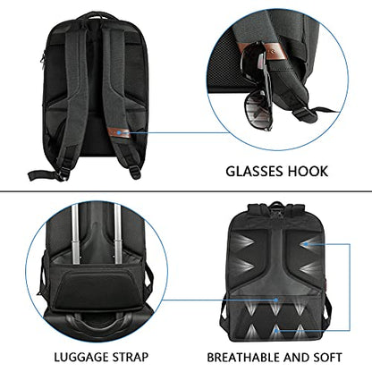 KROSER Laptop Backpack Large Computer Backpack Fits up to 17.3 Inch Laptop with USB Charging Port Water-Repellent Travel Backpack Casual Daypack for Business/College/Women/Men-Charcoal Black - color: A-charcoal Black-17.3"