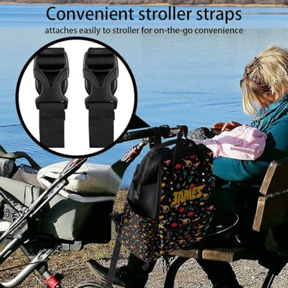 Personalized Baby Diaper-Backpack Waterproof Nappy-Bag Backpack for Mom Dad Baby-Boys Dinosaur-Diaper-Bag with Baby Name - color: Color 14