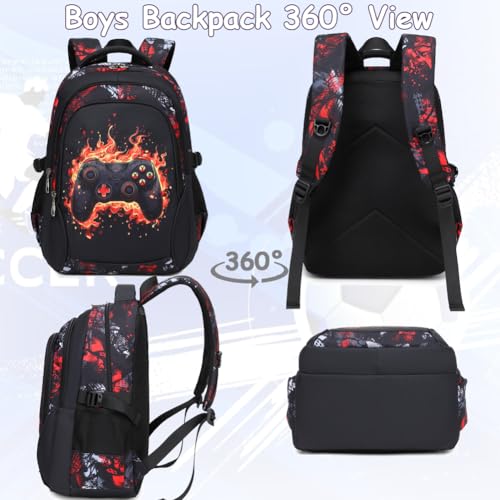 Meisohua Backpack for Boys Elementary Middle School Bags for Boy Kids Bookbags Teenager Casual Daypack Water Resistant Game Backpack - color: Black Game Backpack