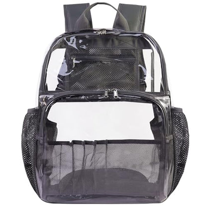 Clear Backpacks for School,18'' Large Clear Backpack Heavy Duty Clear Backpack See Through Backpack Clear Bookbag for Student,School,Work,Travel,Gray - color: Gray