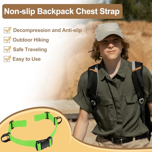 Outdoor Adjustable Sternum Strap for Backpack, Camping Hiking Backpack Straps With Quick Release Buckle(NeonGreen, 1pcs) - color: Neongreen 1pcs