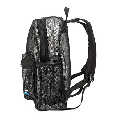 K-Cliffs Heavy Duty Mesh Backpack Quality Classic Student Net Bookbag Durable See Through Simple Netting Daypack Basic School Bag Black - color: Black