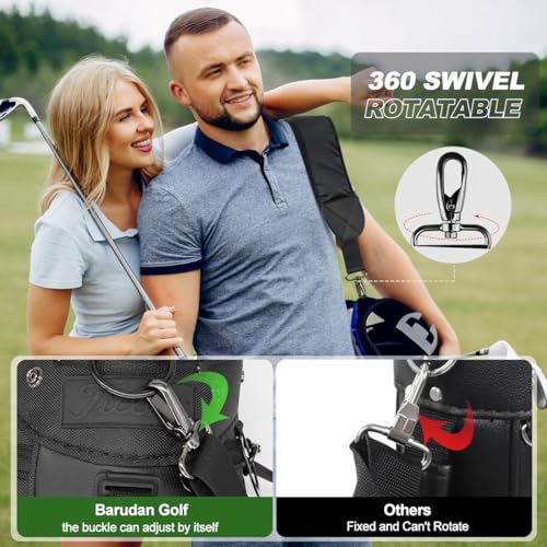 barudan golf Bag Strap Replacement Universal Single Shoulder Strap fits for All Brand Golf Bags (Black)
