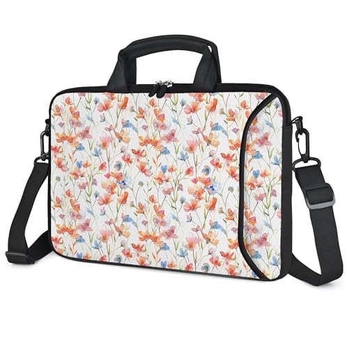 RICHEN 17 inch Laptop Shoulder Bag Carrying Case with Handle Fits 15.6/16/17/17.3/17.4 inch Laptop Notebook (Flowers1, 16-17.3 inch) - color: Flowers1