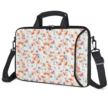 RICHEN 17 inch Laptop Shoulder Bag Carrying Case with Handle Fits 15.6/16/17/17.3/17.4 inch Laptop Notebook (Flowers1, 16-17.3 inch) - color: Flowers1