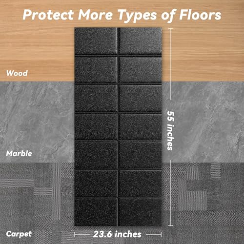 Walking Pad Mat for Carpet and Hardwood Floors, 0.24" Thick Foldable Treadmill Mat for Floor Protection, Non-Slip High Density for Bike, Elliptical, Home Gym Use - size: 55"L x 23.6"W x 0.24"Th