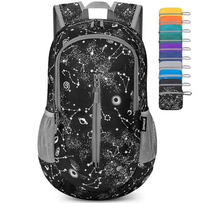 ZOMAKE Ultra Lightweight Packable Backpack 25L, Foldable Hiking Backpacks Water Resistant Small Folding Daypack for Travel(Star Print) - color: Star Print