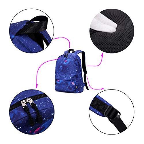 abshoo Lightweight Water Resistant Rainbow Backpacks For Teen Girls Boys School Bookbags (Galaxy E) - color: Galaxy E