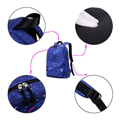 abshoo Lightweight Water Resistant Rainbow Backpacks For Teen Girls Boys School Bookbags (Galaxy E) - color: Galaxy E