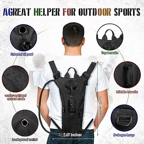Sanwuta 2 Pcs Hydration Backpack with 3 Liter Water Bladder Tactical Lightweight 17.72 x 7.87 Inch Hydration Pack Backpack Water Backpack Hydration Bag Water Bag for Hiking Running - color: Black, Army Green