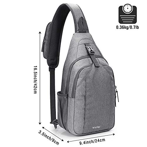G4Free Sling Bag for Men and Women, RFID Blocking Crossbody Bag, Lightweight Sling Backpack for Travel, Hiking, Walking and Daily Use - color: Grey