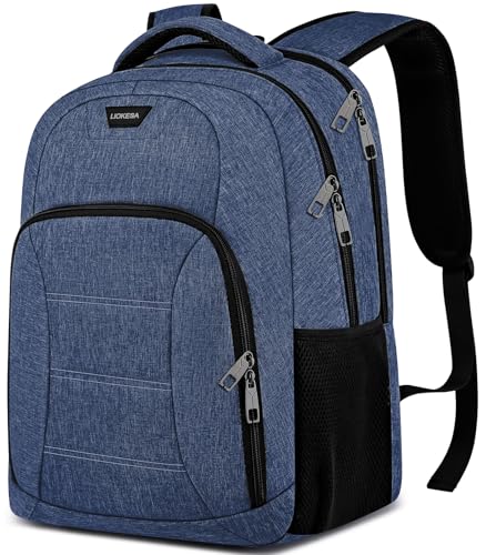 Laptop Backpack for Men, School Backpack for Teen Boys, Travel Water Resistant Students Book Bags, Large College Work Back Pack Fit 15.6 Inch Laptop, Blue - color: Blue, size: 15.6 Inch