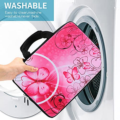 icolor 14 15 15.4 15.6 inch Laptop Handle bag Computer Protect Case Pouch Holder Notebook Sleeve Neoprene Cover Soft Carring Travel Case for Dell Lenovo Toshiba HP Chromebook ASUS Acer Pink ICB-10 - color: Pink Butterfly