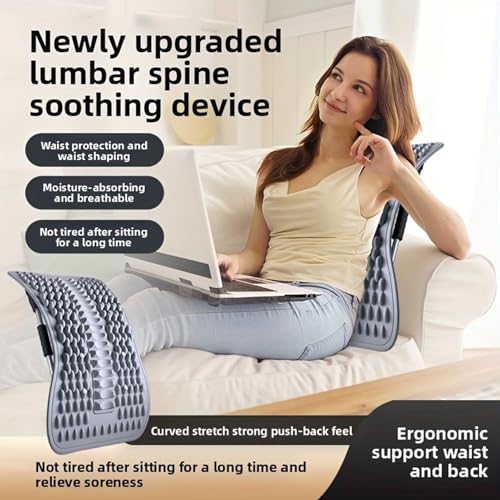 Back Stretcher - Adjustable Multi-Level Support, Ergonomic Arch Design, Muscle Relaxation Tool, Spine Alignment Device | Yoga Stretching Accessory with Pain Reliefs Function for Home, Offices Session - color: Gray