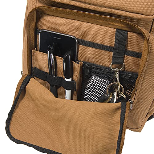 Carhartt 35L Triple-Compartment Backpack, Durable Pack with Laptop Sleeve and Duravax Abrasion Resistant Base, Carhartt Brown - color: Carhartt Brown