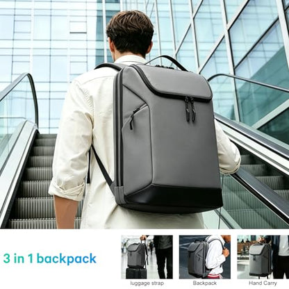FUTURE AESTHETICS Business Commute Backpack for Men and Women, Waterproof 15.6 Inch Laptop Backpack, Durable Flight-Approved Travel Backpack for Work/College,Grey - color: Grey