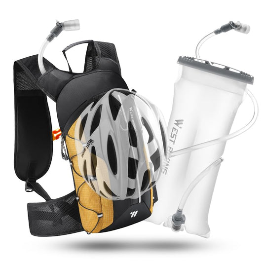 Hydration Backpack - Lightweight Water Backpack with 2L Water Bladder, Small Hiking Backpack for Running Cycling Camping Rave for Men Women - color: Orange1