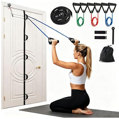 Resistance Bands with Door Anchor, 3 Pull Rope Bands with Handles 20LBS 30LBS 40LBS, Multi Point Door Anchor for Home Gym, Portable Strength Training and Physical Therapy Set