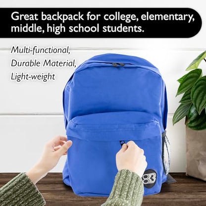 BAZIC 1051 Classic Backpack, Blue, 17" - color: Blue, size: 17"