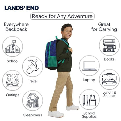 Lands' End Unisex Kids Large ClassMate Lightweight Durable Elementary School Backpack, Bright Blue - color: Bright Blue