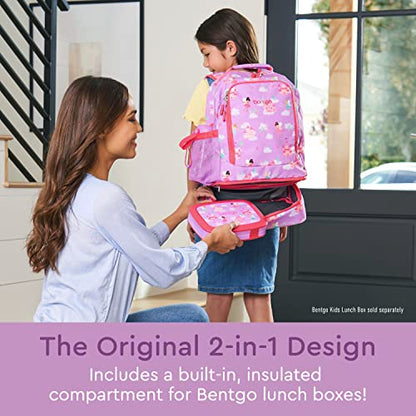 Bentgo Kids 2-in-1 Backpack & Insulated Lunch Bag - Durable 16” Backpack & Lunch Container in Unique Prints for School & Travel - Water Resistant, Padded & Large Compartments (Fairies) - color: Fairies