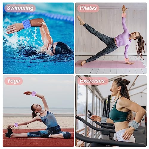 PATIKIL Adjustable Wrist Weights Set of 2, 2Lbs Total (1lb Each) Silicone Ankle Walking Weights for Women Men Bracelets for Training Yoga Jogging Aerobics - color: Black