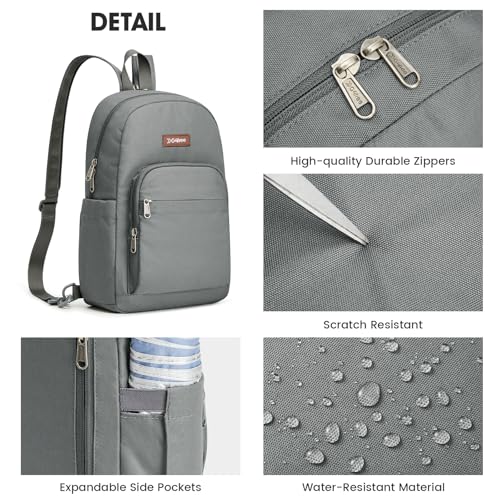 G4Free Sling Bag Crossbody Backpack Small Convertible Crossbody Bag for Women Men Sling Backpack for Travel with RFID Pocket Grey - color: Grey