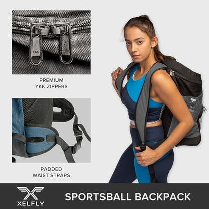 Xelfly Basketball Backpack with Ball Compartment - color: Blue