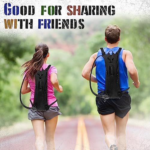 Sanwuta 2 Pcs Hydration Backpack with 3 Liter Water Bladder Tactical Lightweight 17.72 x 7.87 Inch Hydration Pack Backpack Water Backpack Hydration Bag Water Bag for Hiking Running - color: Black