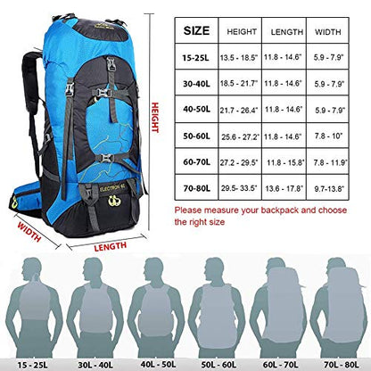 Waterproof Backpack Rain Cover with Anti Slip Buckle Strap for Camping, Hiking, Traveling, Hunting, Biking, 15-80L - color: Azure, size: 50L - 60L
