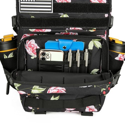 45L Military Tactical Backpack Hiking Backpacks Tactical Gear Camo Back Pack Army Molle Bag Rucksack Fitness Daypack - color: Peony