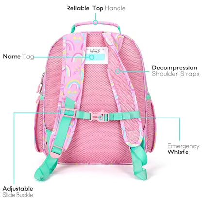 mibasies Girls Backpack with Lunch Box: 3PCS Kids Backpack Set for Kindergarten Elementary - 15 IN Cute Bookbag - Rainbow - color: Rainbow