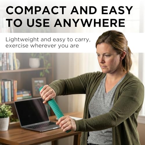THERABAND FlexBar Resistance Bar, Medium, Green Flex Therapy Bar for Physical Therapy, Wrist & Forearm Exercise Equipment, Non Slip Grip, Compact Design - color: Green - Medium, style: Original