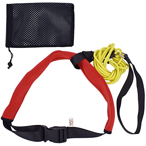 YYST Swimming Bungee Resistance Training Belt Swim Exerciser Tether (One Waist Belt, Bungee Cord, Storage Bag)