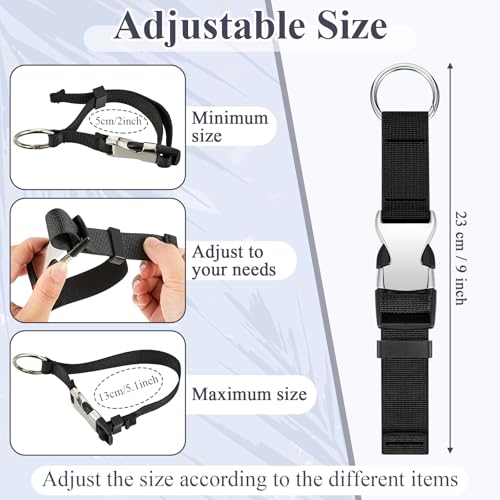 Amylove 3 Pcs Add a Bag Luggage Straps Gripper Heavy Duty Jacket Valises Strap for Travel Belt with Buckle Adjustable Baggage - color: Black