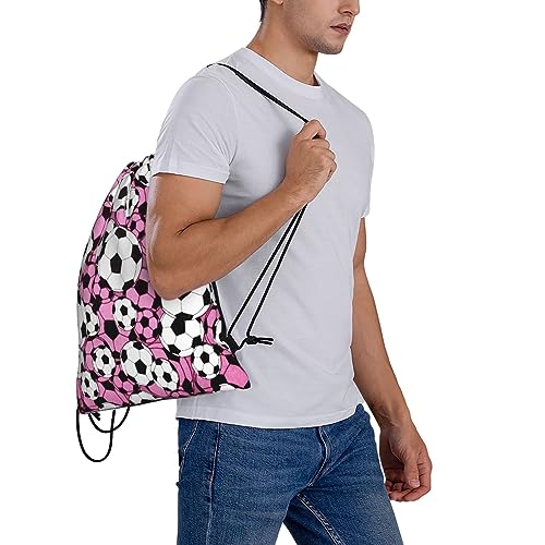 Soccer Drawstring Backpack Gym String Bag Water Resistant Drawstring Sackpack Sport For Womens Mens - color: Football3
