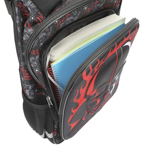 Bioworld Star Wars Darth Vader 16" Rolling Travel Backpack - color: Black, Red & Gray