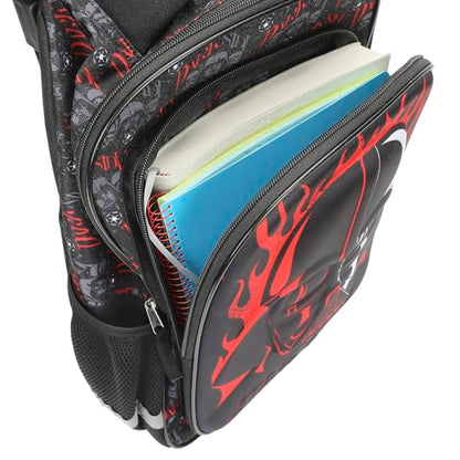 Bioworld Star Wars Darth Vader 16" Rolling Travel Backpack - color: Black, Red & Gray