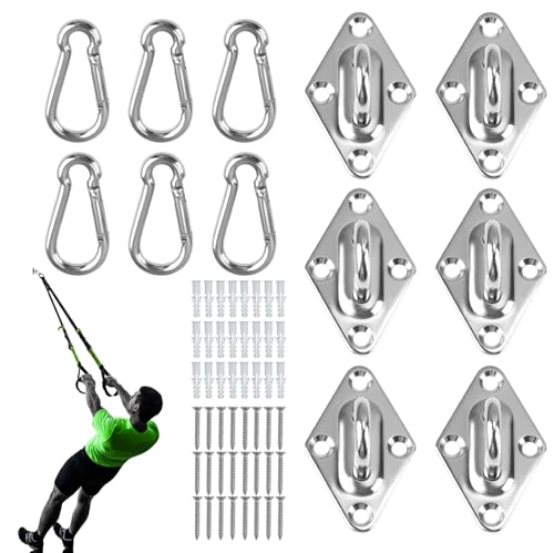 Wall Mount for Resistance Bands, Workout Anchors Wall Resistance with Hook for Fitness Bands, Space Saving Workout Equipment for Home Gym Weight Straps Suspension Training Exercise - style: 6 Pack