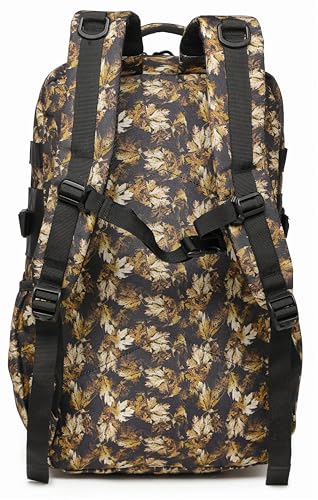 Wotony Military Tactical Backpack for Men Waterproof Daypack 3 Day Assault Pack Molle Bag with Water Bottle Holder - color: Yellow Maple Leaves, size: 35L