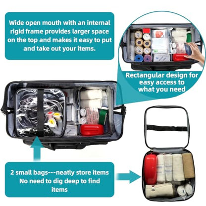 Nurse Rolling Medical Duffle Bag Work Nursing School College Student Must Have Clinical Home Health Cna Nr Gifts Carry On Bag with Wheels Doctor Emt Ems Healthcare Equipment Homecare Physician (Black) - color: Black