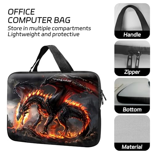 14 15 15.4 15.6 inch Laptop Handle Bag Computer Bag, Pouch Holder Notebook Sleeve Cover Soft Case Compatible for Dell,Lenovo,Toshiba HP, Asus Notebook-Majestic Dragon Roaring - color: Majestic Dragon Roaring