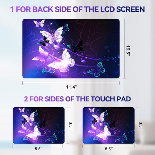 ArtSo Laptop Skin Sticker Decal, 17 17.3inch Laptop Netbook PC Notebook Universal Vinyl Reusable Skin Sticker Cover Personalized Art Case Protector, Blue Purple Butterfly - color: Blue Purple Butterfly