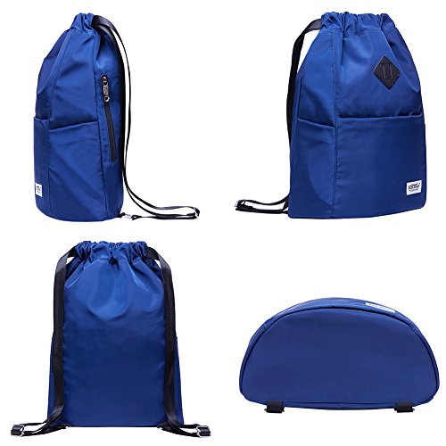 KAUKKO Drawstring Sports Backpack Gym Yoga Bag Shoulder Rucksack for Men and Women(3031-2-BLUE) - color: Blue3031-2