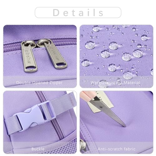 abshoo Large Heavy Duty Backpack For School College Bookbag Casual Multi Pocket Travel Backpacks - color: Purple