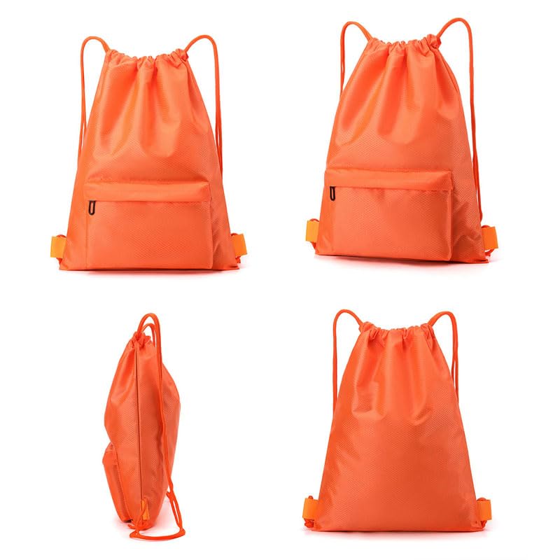 Water Resistant Drawstring Gym Backpack Sack Cinch Bag with Zipper Side Pocket, Pack of 2 (Backpack B, White) - color: White, style: Backpack B