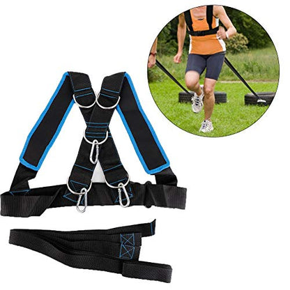Running Harness, Sled Shoulder Harness Band Belt Sports Equipment Overload Running Band Physical Training Rope Kit Improving Speed, Stamina and