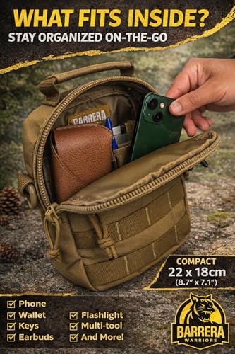 Tactical Sling Bag, EDC Sling Backpack with MOLLE, Small Military Crossbody Tactical Pack, Compact Everyday Carry Bag for Travel, Hiking, Outdoor, Water Resistant (Coyote Brown) - color: Coyote Brown