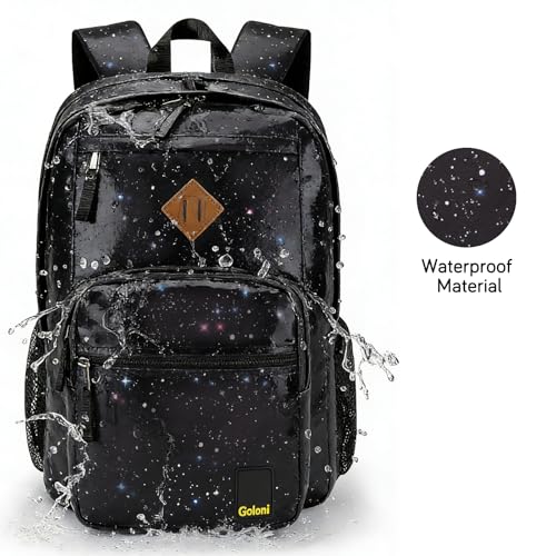 Goloni Lightweight Laptop Backpack 1.1Lbs, 26L Wear-Resistant Water Resistant Backpack with Laptop Compartment for Men Women - color: Starry Black
